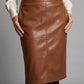 Simone Chestnut - Vegan Leather Rok