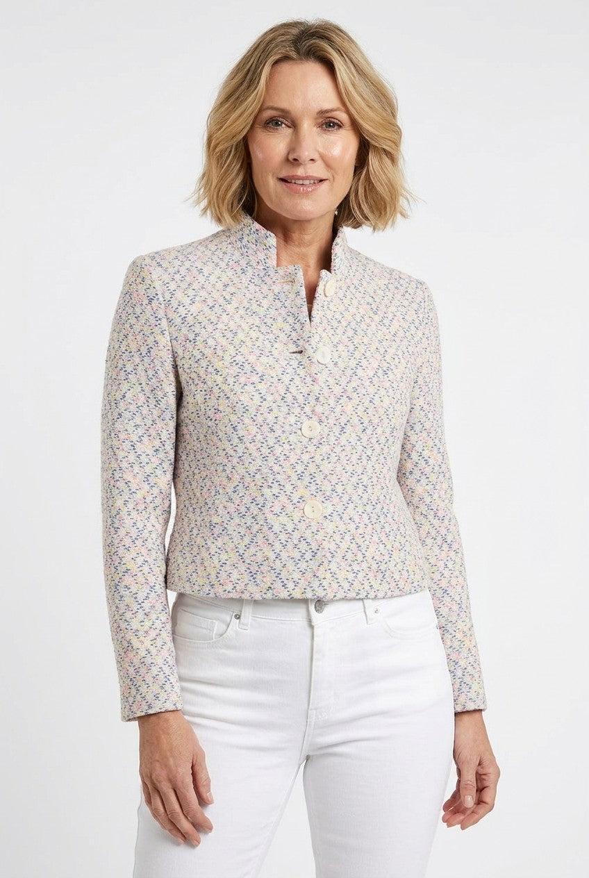 Scotti Cobalt- Blazer in multicolor chanel knit