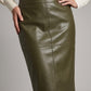 Simone Forest Green - Vegan Leather Rok