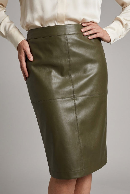 Simone Forest Green - Vegan Leather Rok