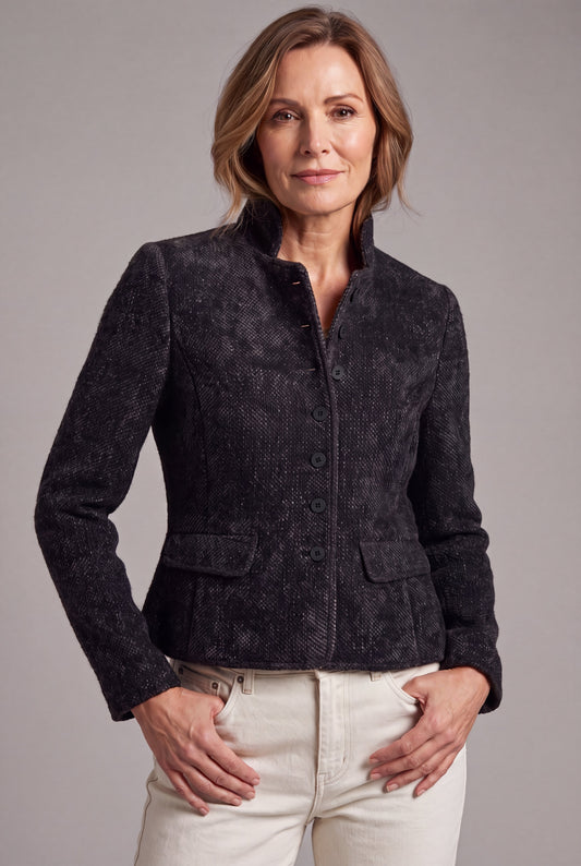 Maartje Antracite Melange - Super zachte blazer