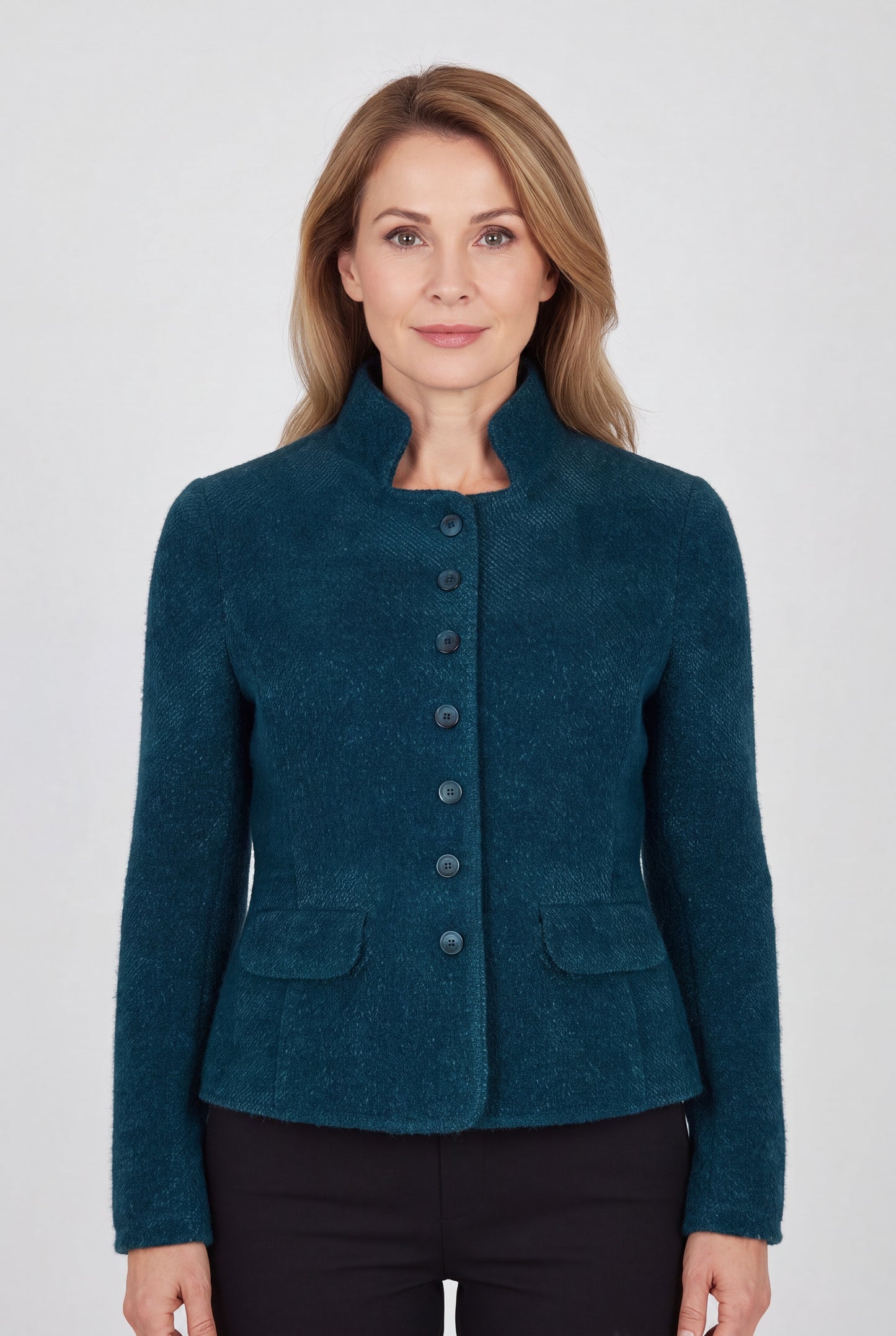 Maartje Petrol Blue - Blazer met stretch