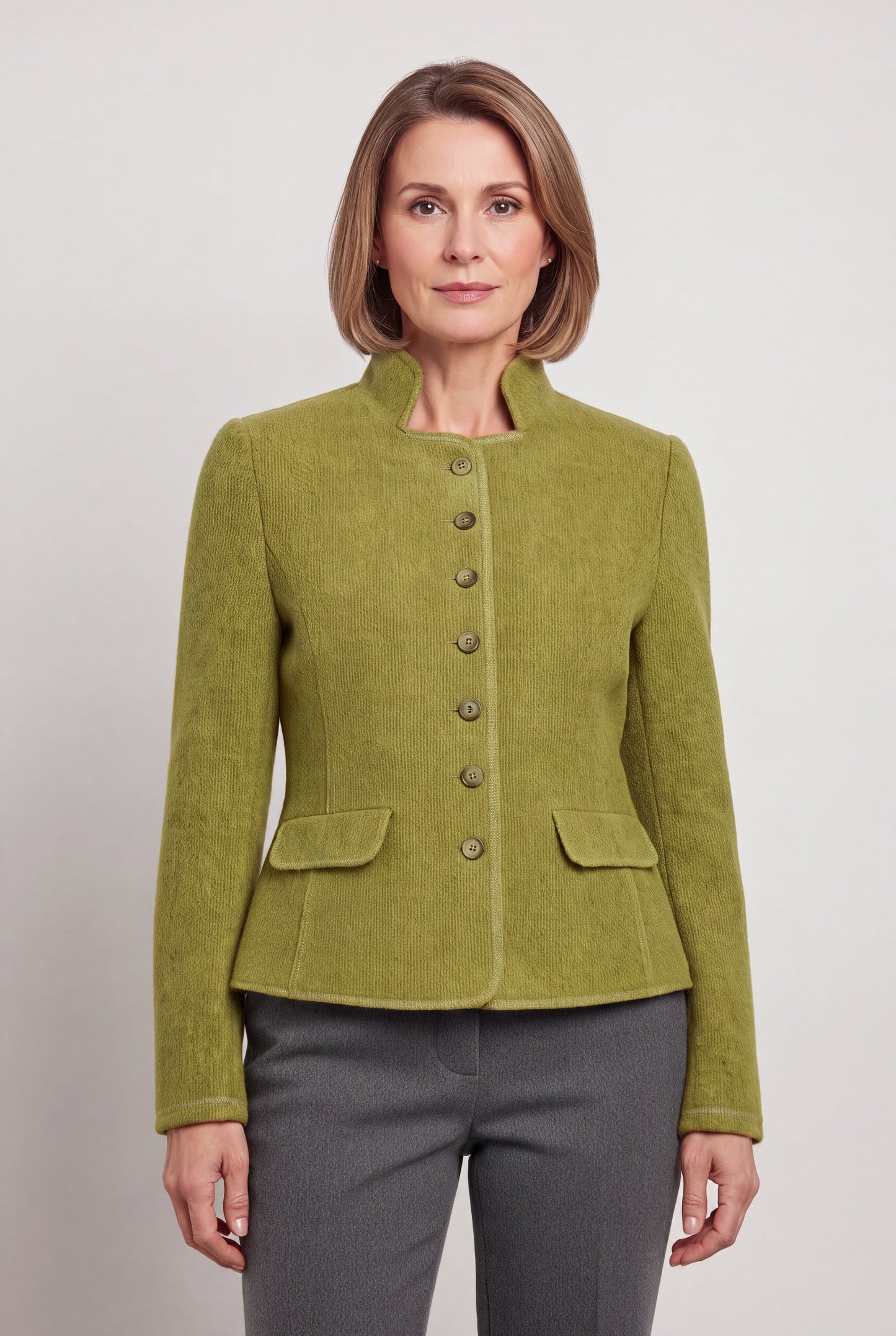 Maartje Snake Green - Blazer met stretch