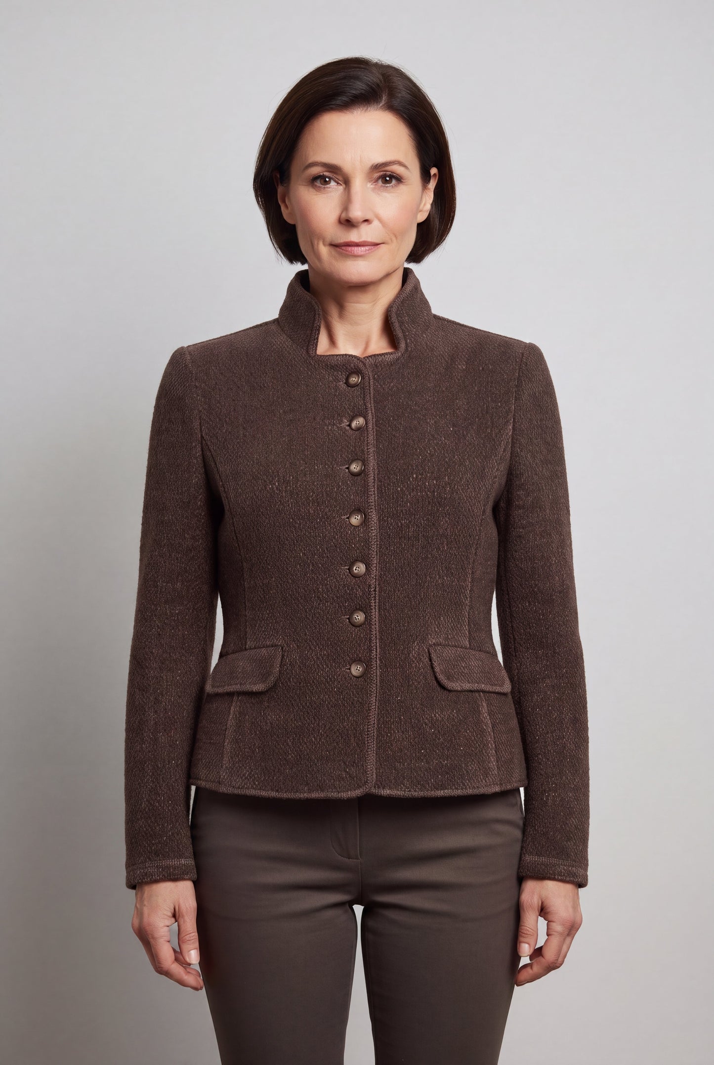 Maartje Walnut - Blazer met stretch