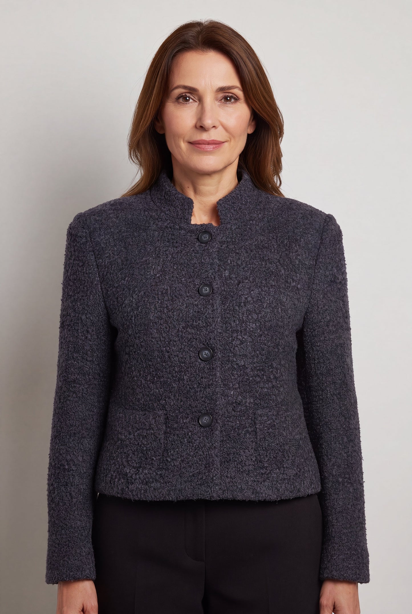 Romi Smoke Blue - Blazer in Bouclé