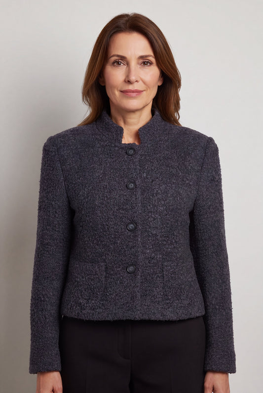 Romi Smoke Blue - Blazer in Bouclé