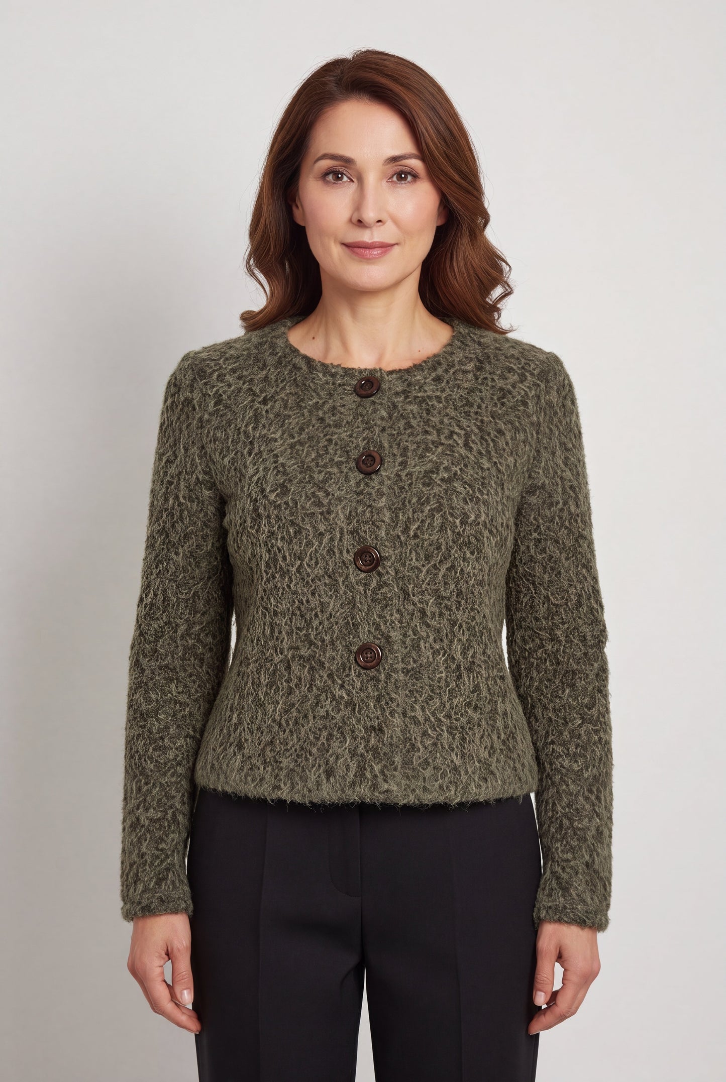 Steph Olive Green - Hairy blazer