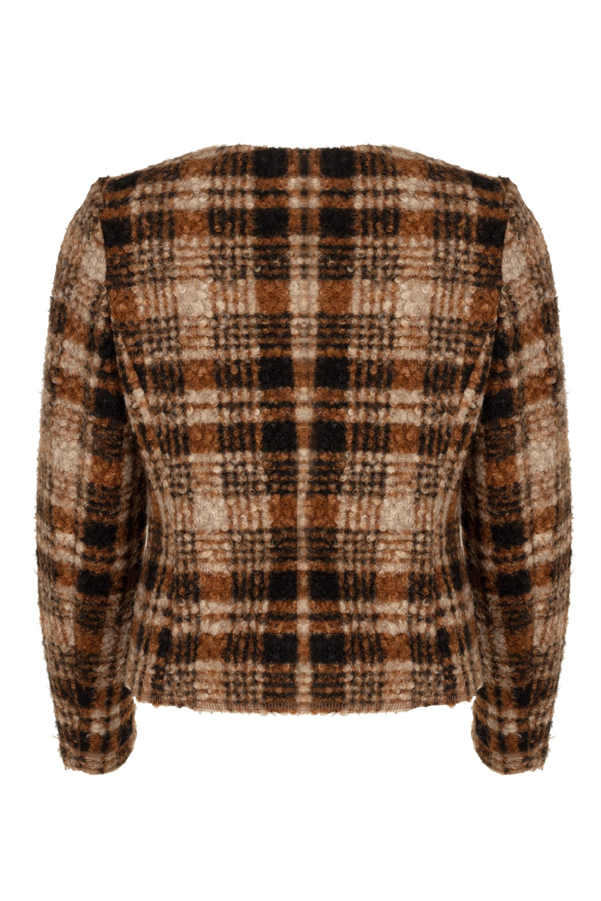 Umber Walnut - Ruiten bouclé blazer