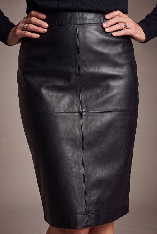 Simone Navy - Vegan Leather Rok