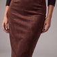 Anne Walnut - Scuba suède rok
