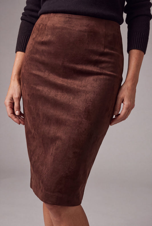 Anne Walnut - Scuba suède rok