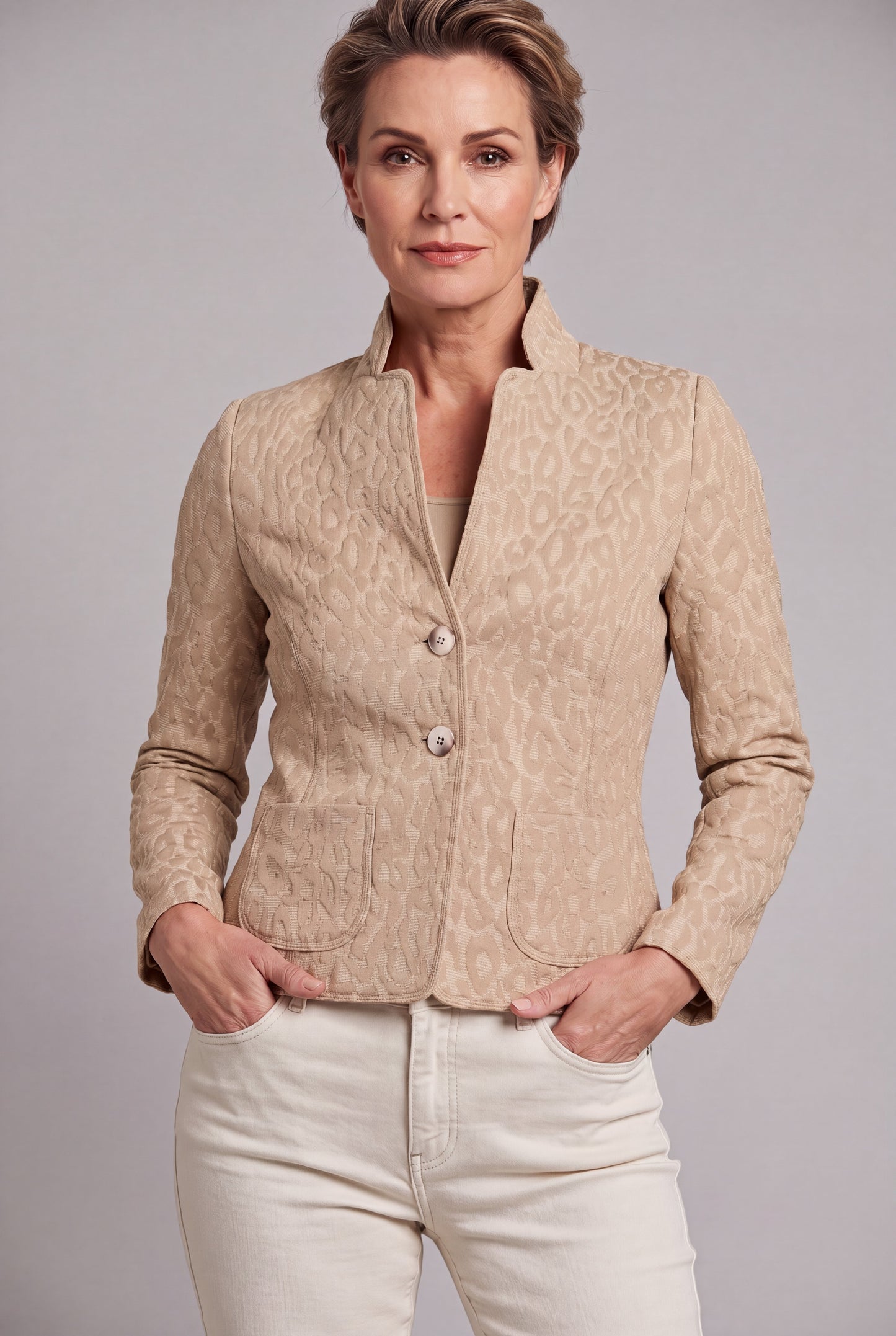 Jayna Soft Camel - Blazer stretch