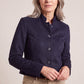 Rosalin Navy - Blazer in scuba suede