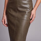 Simone Khaki - Vegan Leather Rok