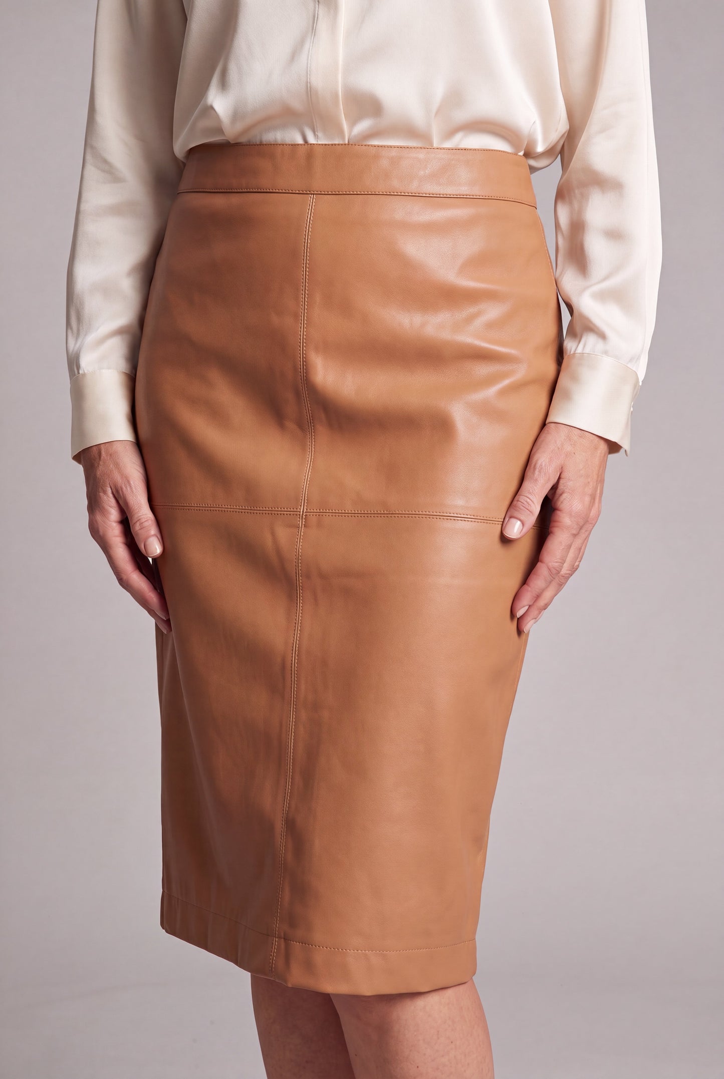 Simone Camel - Vegan Leather Rok