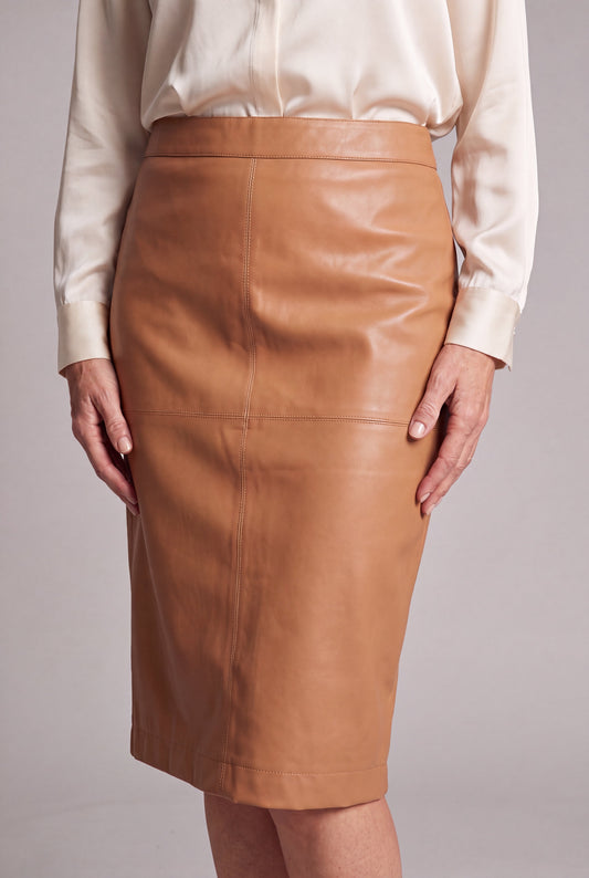 Simone Camel - Vegan Leather Rok